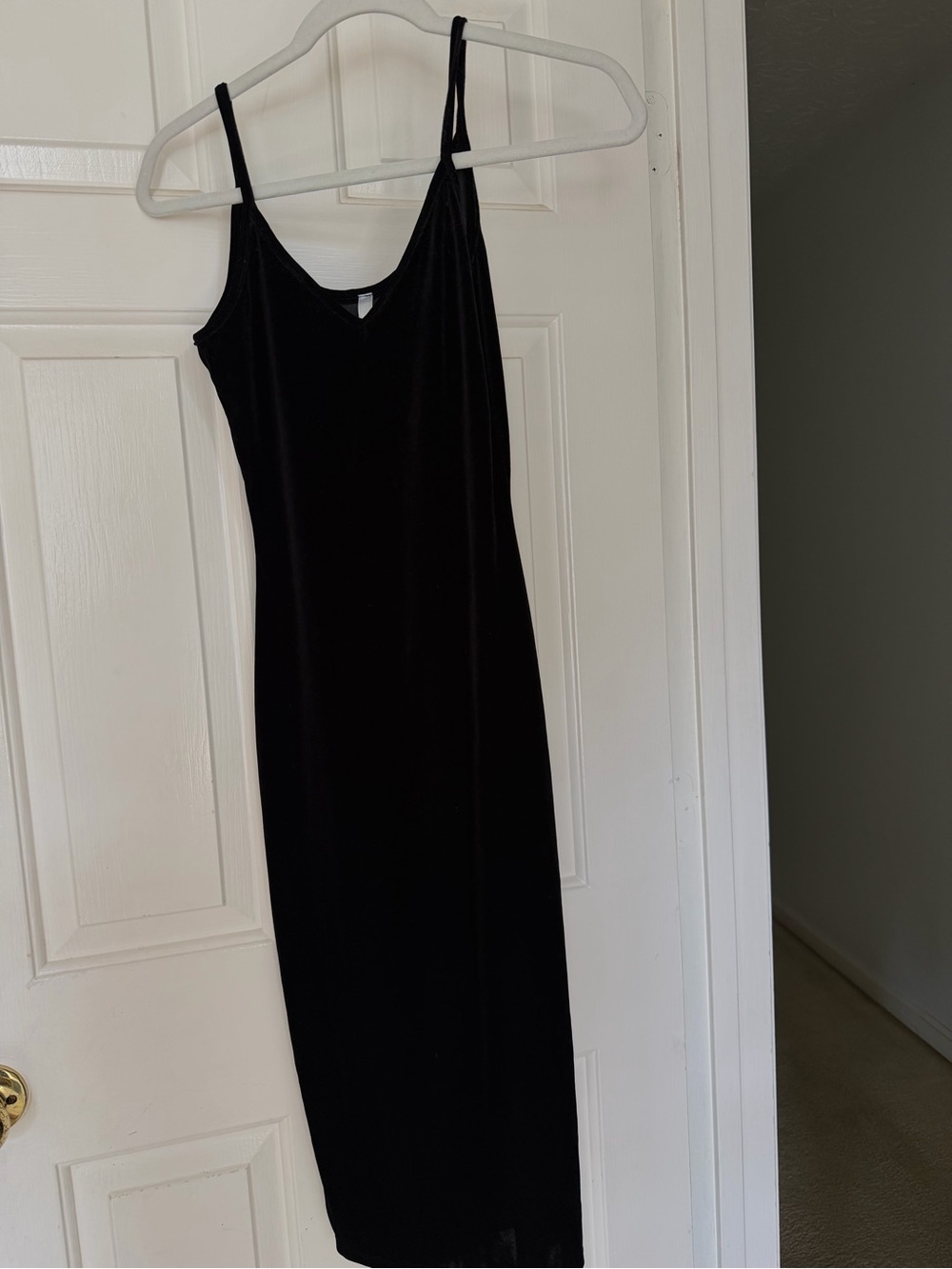 Classic Black Slip Dress - Elegant V-Neck Spaghetti Strap